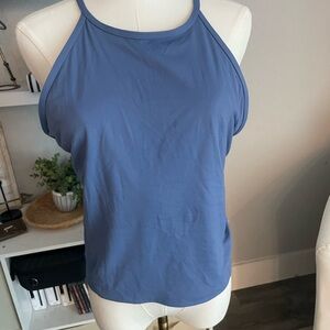 Lululemon Women's Blue high neck yoga tank top in a size 12